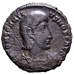 RARE FOR SIZE Constantius Gallus Spearing ANA Half Cent Roman Coin War Horse COA - Picture 1 of 4