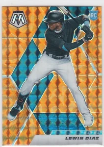 2021 Panini Mosaic Lewin Diaz Orange Reactive Rookie Card RC #217 - Picture 1 of 2