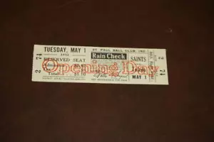 1951 ST. PAUL SAINTS OPENING DAY BASEBALL FULL TICKET BROOKLYN DODGERS FARM TEAM - Picture 1 of 2