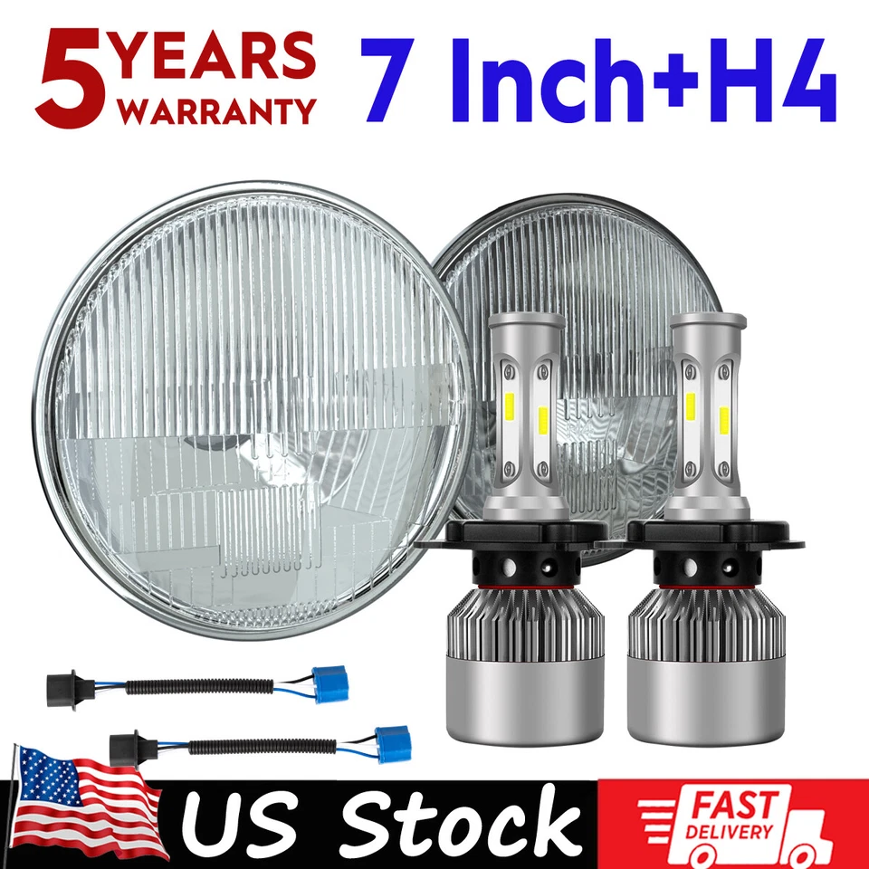 Faros LED de 7 pulgadas 2 piezas punto haz alto-bajo aptos para GMC C5000 C6000 C7000 1979-1990 Foto 1 de 4