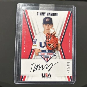 2019 Panini USA Baseball Stars & Stripes Black Ink /499 Timmy Manning #TM Auto - Picture 1 of 2