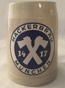 Grey Ceramic Beer Mug Hackerbräu München 1417 - Picture 1 of 4