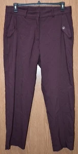 Womens Merlot Wine NY Collection Flat Front Pants Size 1X NWT NEW - Picture 1 of 2