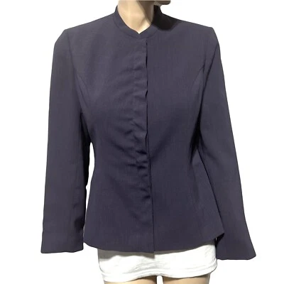Kasper Blazer Women’s Size 8 Purple Jacket Concealed Button Band Collar NWT - Image 1 of 4
