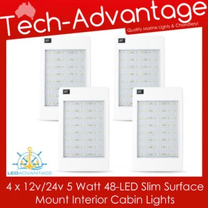 4 X 12V/24V 5W 48-LED MONTAJE EN SUPERFICIE DELGADA INTERIOR CABINA/BARCO/CARAVANA LUCES LED - Imagen 1 de 6