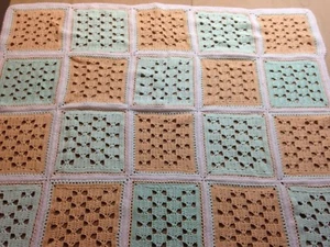 Handmade NEW Crochet Afghan Multicolored Squares 49’x40’ Lap Throw blanket Baby - Picture 1 of 4