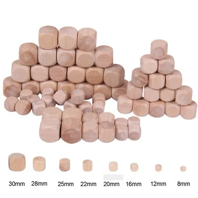 MARKENLOS Anpassbare Holz Würfel Rohling Holzblöcke zum Basteln und Spielen 10er Set