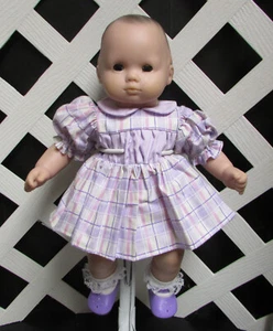 Bitty Baby Outfit - Purple Dress and Shoes - Handmade + Monique - Picture 1 of 2