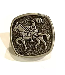 10mm X 6pcs Silver Square Shank Buttons Horse Mounted Cavalry Military Knight - Picture 1 of 3