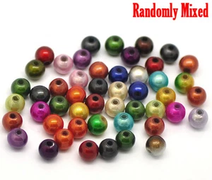 Mixed Miracle Acrylic Round Spacer Beads 6mm, packet of 500 - Picture 1 of 1