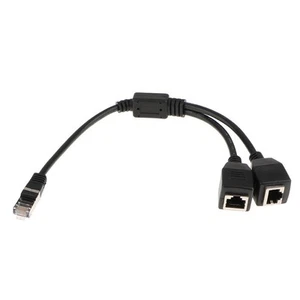 Mâle vers 2X Câble répartiteur Ethernet Câble adaptateur Y Distributeur - Photo 1/6