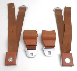 1966 Mustang Fastback GT Coupe ORIG EMBERGLO DELUXE FRONT RETRACTOR SEAT BELTS - Picture 1 of 17