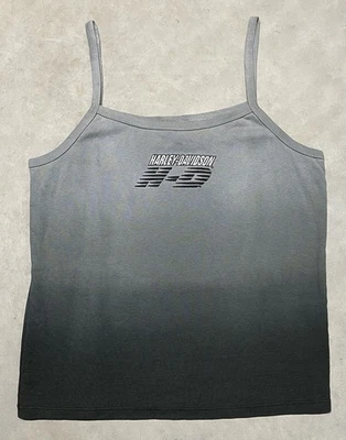 Regata feminina vintage Harley Davidson alça espaguete dois tons cinza tamanho XL - Imagem 1 de 4