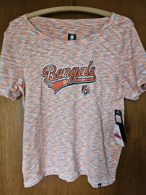 NWT Women’s Size LARGE Cincinnati Bengals T-shirt  Blingy NFL Stretchy - Image 1 of 4