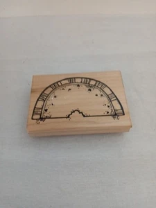 Large DOTS Wood Rubber Stamp SLICE OF MELON LOVE Watermelon M 124 Debby Chempe - Picture 1 of 5