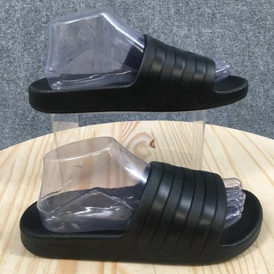 Sandalias Adidas para mujer 7 Adilette Aqua Slide negras sin cordones cómodas punta abierta planas Foto 1 de 4
