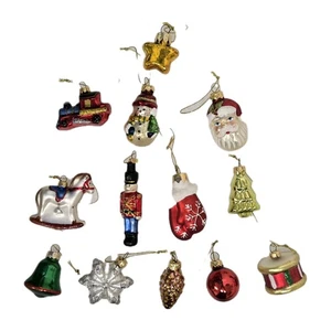 Vintage Mini Miniature Mercury Glass Christmas Ornaments 13 Ornament Lot - Picture 1 of 14
