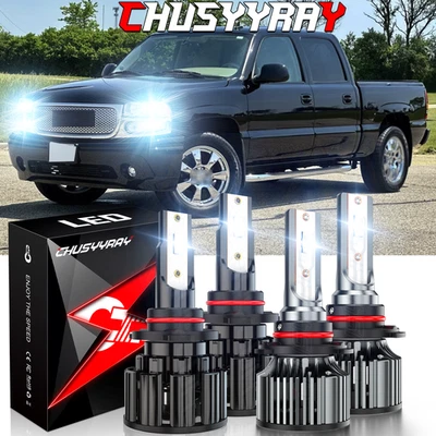 适用于吉姆西 Sierra 1500 2500 HD 1999 - 2005 2006 LED 车头灯高低灯灯泡 — 第 1/4 张图片