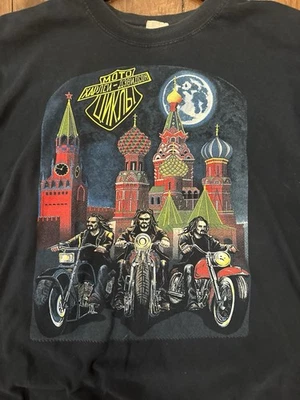 Rare Vintage 1990’s Moscow Russia Harley Davidson T-Shirt Size X Large - Image 1 of 4