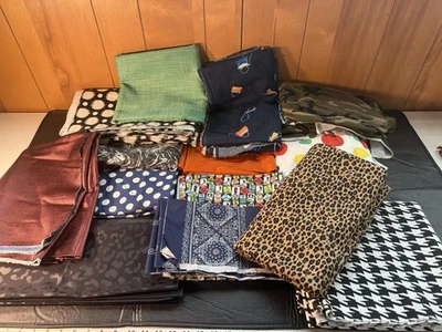 Big Lot Of Misc. fabric panels sewing/crafts/sewing/pillows Read Description (48 - Image 1 of 4