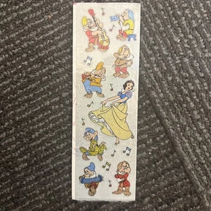 Vtg Sandylion Disney Snow White 7 Dwarves Stickers Foiled Prism Music Note Dance - Picture 1 of 5
