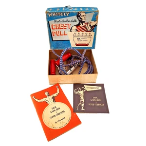 1950s Whitely Chest Pull Elastic Cable Exerciser w/ Original Paperwork - READ - Picture 1 of 19
