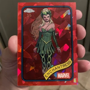 2025 Topps Chrome Marvel Sapphire ENCHANTRESS Red Refractor /5 - Picture 1 of 3