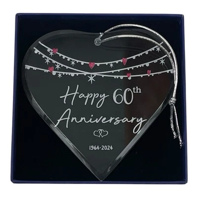 60th Christmas Ornament Gifts for 60th Wedding Anniversary 1964-2024 - Image 1 of 4