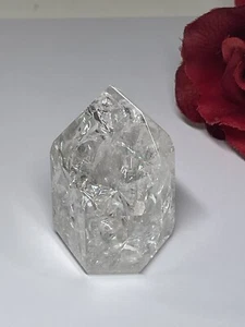 Genuine Natural Rainbow Crackle Clear Quartz Crystal Point: Small - Picture 1 of 12