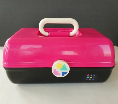 Pink Black Caboodles # 5626 Make Up Case Mirror Made In USA Makeup Travel Case - Image 1 of 4