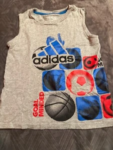 Adidas Boys gray Size 6, tank top- Free Shipping - Picture 1 of 5