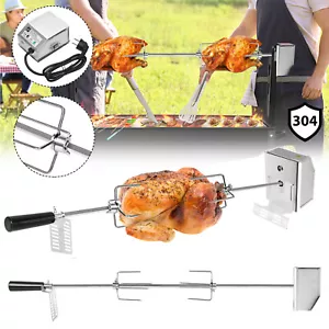 BBQ Grillspieß mit Edelstahl Motor 220-240V Automatisch Gasgrill für Drehspieß # - Bild 1 von 12
