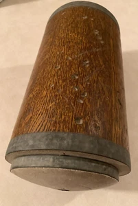 PERRY FIRE SAFE VAULT VINTAGE ANTIQUE NO KEY OAK AND CONCRETE ROUND - Picture 1 of 10