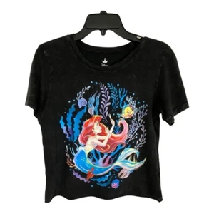 Disney Kids Shirt Size Large Little Mermaid Ariel Black Short Sleeve NEW - Picture 1 of 5