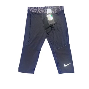 Nike Pro Training Tights Capri Athletic Compression Black Kids Size XL - Picture 1 of 2