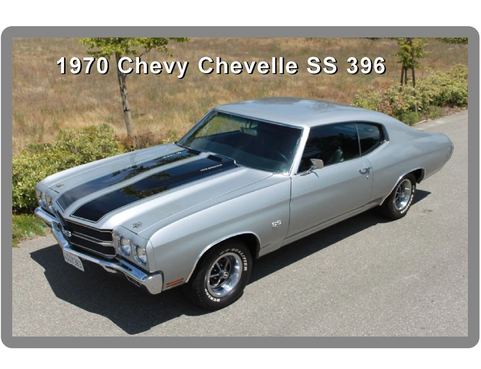 1970 Chevrolet Chevelle SS 396 Silver Auto Refrigerator / Tool Box Magnet - Image 1 of 1