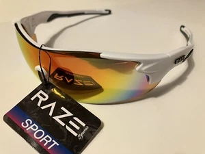 Gafas de sol RAZE marco K blanco espejo lentes deportivas 11413 - Imagen 1 de 19