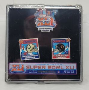 Indianapolis Colts Chicago Bears Super Bowl 41 XLI Limited Edition 3 Pin Set