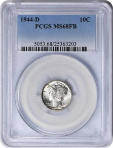 1944-D Mercury Silver Dime MS68FB PCGS - Picture 1 of 4