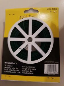 250FT Trash Bag Gardening Plant Green Twist Tie Wire Roll With Cutter Twine NEW 