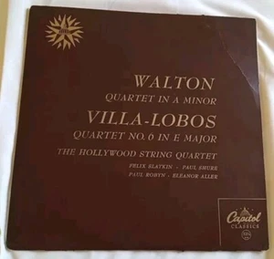 WALTON & VILLA-LOBOS String Quartets - HOLLYWOOD QUARTET - CAPITOL P8054 1950 LP - Picture 1 of 4