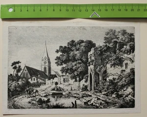 Grabado Ferdinand Kobell huecograbado XVIII grabado grabado - Imagen 1 de 5