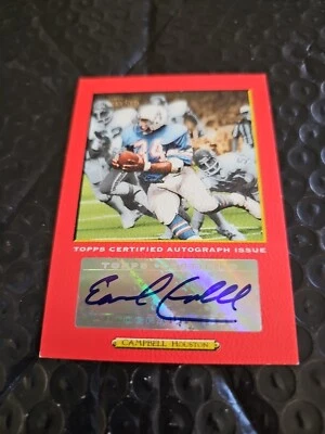 EARL "TYLER ROSE" CAMPBELL 22/50 2005 Topps Turkey Red HOF Auto Houston Oilers  - Image 1 of 4