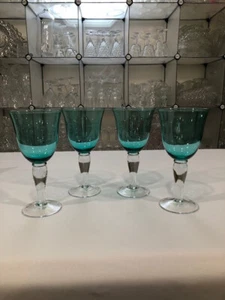 Colonial Aqua by Gibson - Set of Four Vintage Water Goblets - Picture 1 of 3