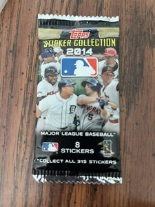 Adesivi Topps nuovi con scatola collezione 2014 Major League Baseball 8 adesivi - Foto 1 di 2