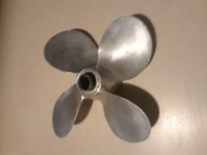 Omc Propellar 4 Blade Columbian aluminum JM 10 by 13pitch?????Pusher Propeller! - Bild 1 von 3