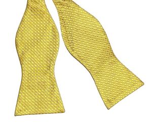Tommy Hilfiger Golden Yellow  Honeycomb Silk Bow Tie Bowtie Adjustable 2.5" W