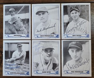 1944 PLAY BALL TCMA REPRINT #29 SIGNED CARD ERIC TIPTON REDS DEC