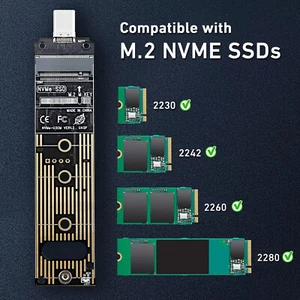 M.2 to USB C Adapter USB 3.1 Gen 2 to NVMe PCI-E M.2 SSD Converter Reader 10 - Zdjęcie 1 z 14