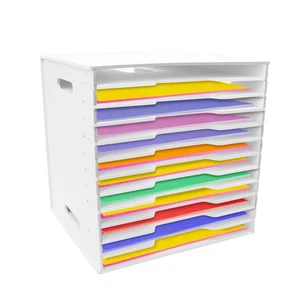 12 Tier Scrapbook Paper Organizer - 13" x 13", Craft & Stamp Cardstock Storag... - Picture 1 of 7